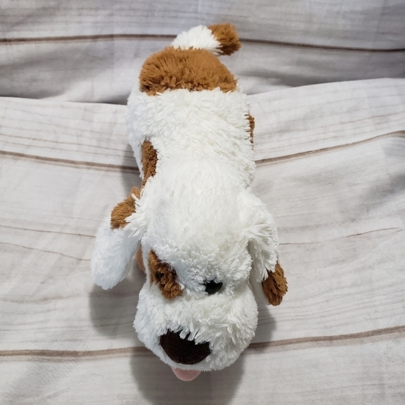 Animal Fair Chonky White Brown Puppy Dog 10" Plush Stuffed Animal Soft Squishy - Picture 3 of 9